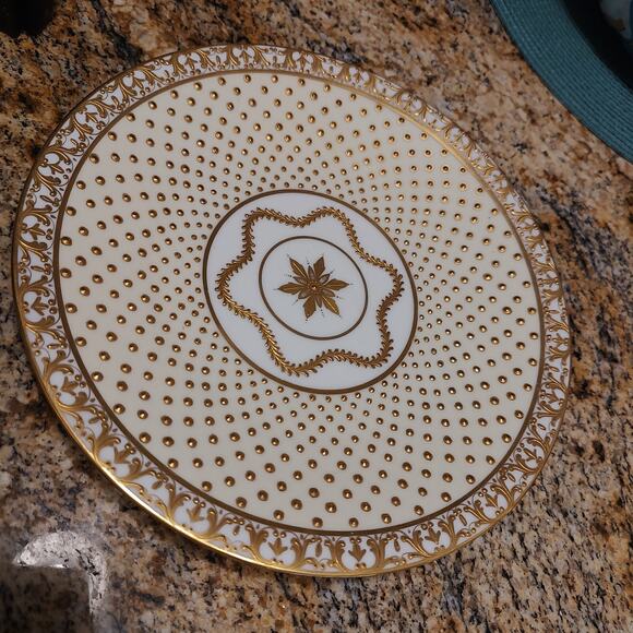 Antique Sèvres Heavy Gold White Hand painted Encrusted Plate - Picture 10 of 10